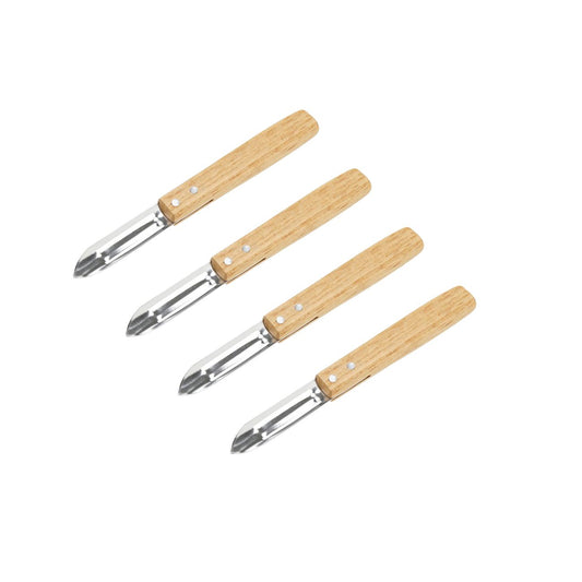 Set de 4 éplucheurs en inox et bois Nirosta Country
