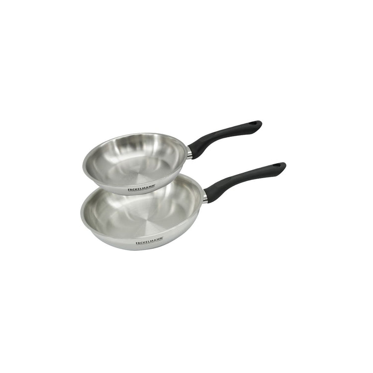Set 2 poêles 20 et 24 cm en inox Fackelmann Geneva