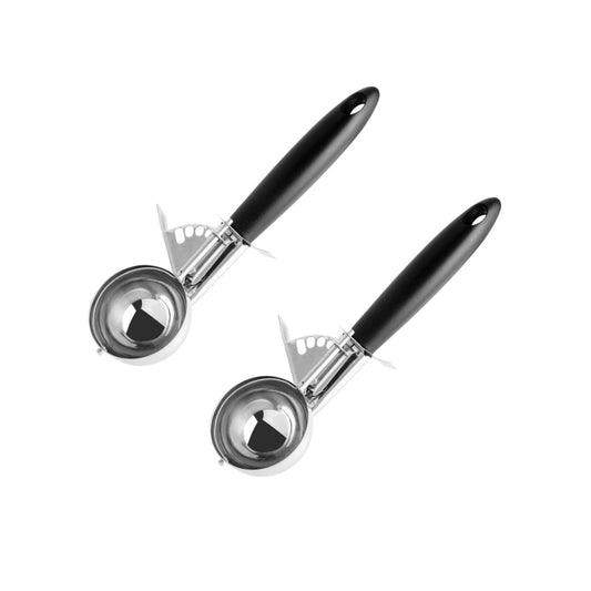 Set de 2 ustensiles de cuisine cuillère à glace professionnelle et cuillère à glace inox Fackelmann Basic