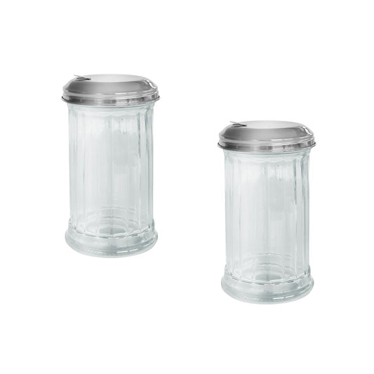 Saupoudreuse en verre pratique lot de 2, hauteur 14 cm Ø 7,5 cm Fackelmann Basic