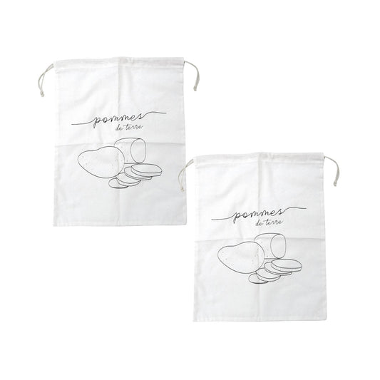 Lot de 2 sacs à légumes réutilisables avec 2 sacs en coton Fackelmann Nature