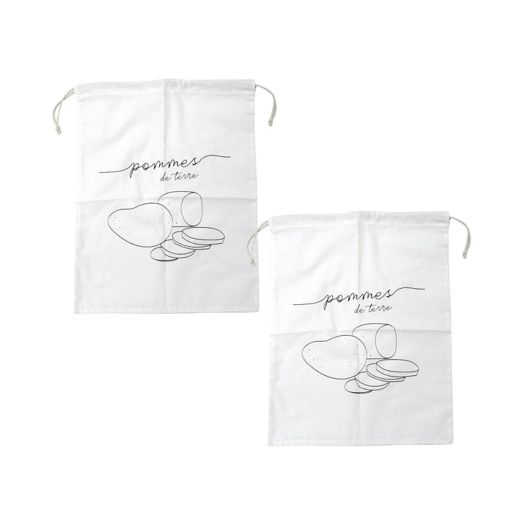 Lot de 2 sacs à légumes réutilisables avec 2 sacs en coton Fackelmann Nature