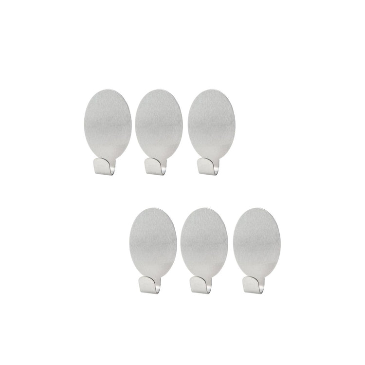 Crochets adhésifs muraux en inox Lot de 6 dimensions 4,1 x 2,4 x 1,8 cm Fackelmann Tecno