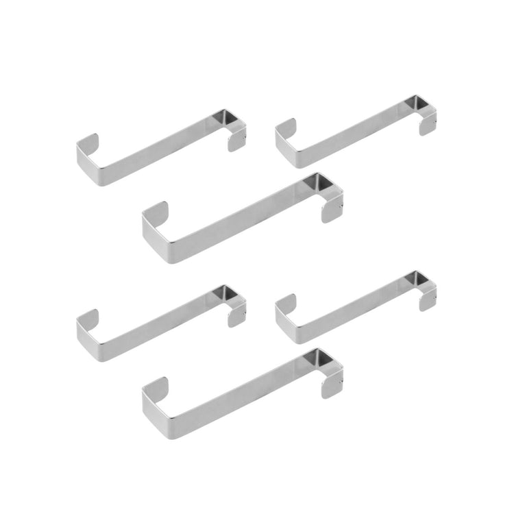 Crochet de porte en inox Lot de 6, 8 cm idéal pour placard et manteau Fackelmann Tecno