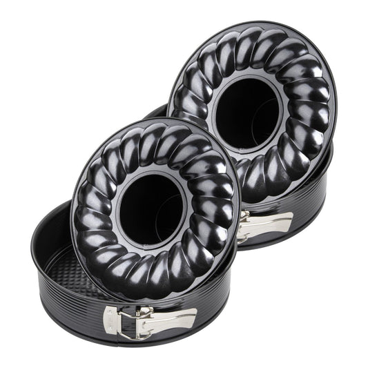 Lot de 2 moules à gâteaux 28/28/6,5 cm en acier Black metallic Black mettallic Zenker  Black mettallic