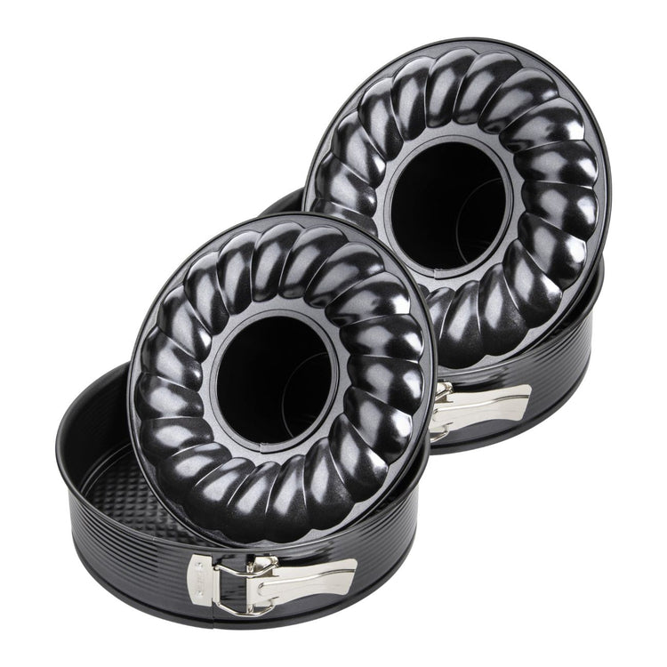Lot de 2 moules à gâteaux 28/28/6,5 cm en acier Black metallic Black mettallic Zenker  Black mettallic