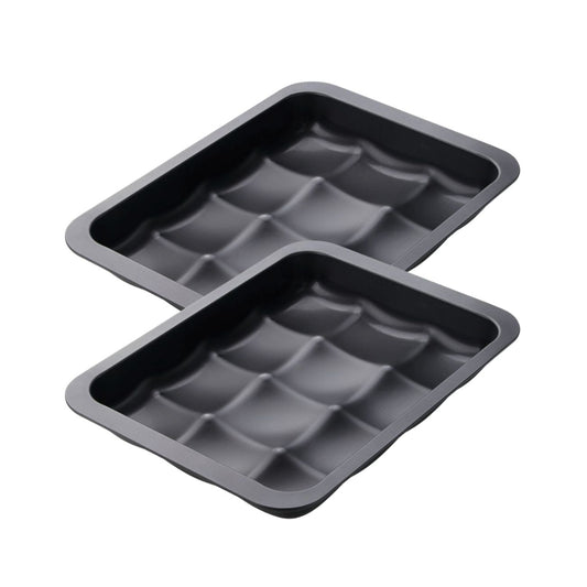 Lot de 2 moules à gâteaux 36/27/5 cm en acier Black metallic Black mettallic Zenker  Black mettallic