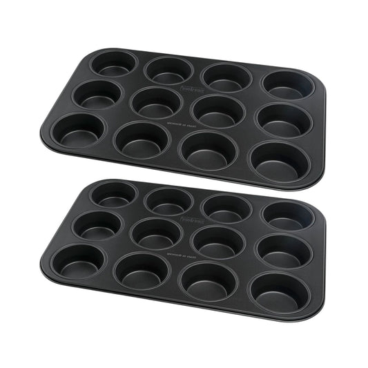 Lot de 2 moules à gâteaux 38,5/26,5/3 cm en acier Black metallic Black mettallic Zenker  Black mettallic