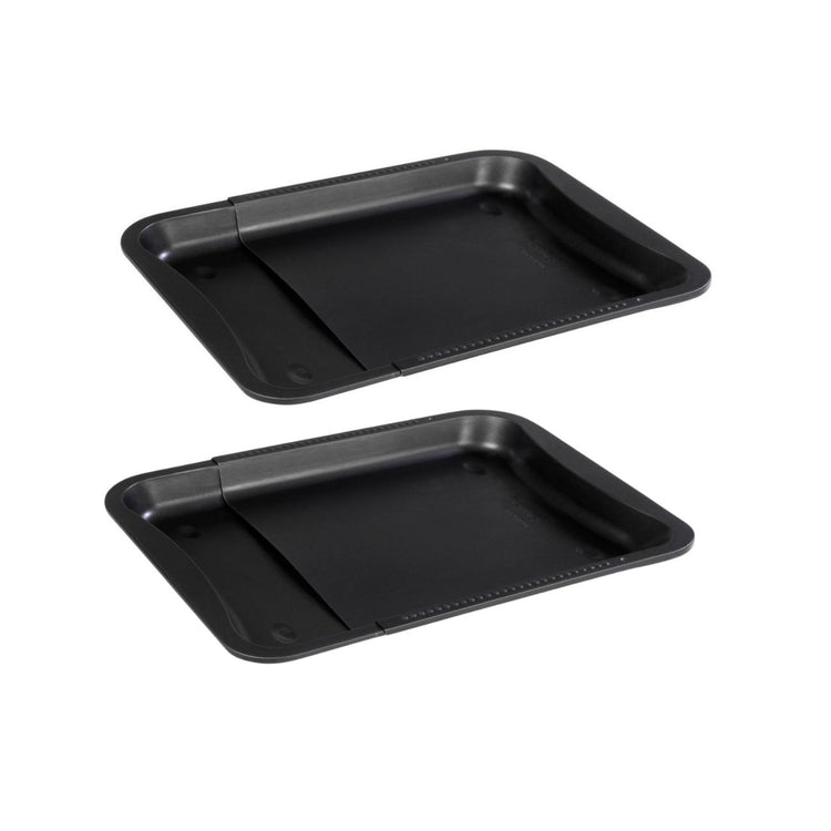 Lot de 2 moules à gâteaux 35-52/32/3 cm en acier Black mettallic Black mettallic Zenker  Black mettallic