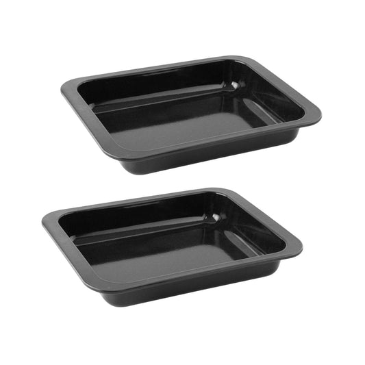 Lot de 2 plats four 33/33 cm en acier émaillé avec 2 ustensiles Zenker Special cooking