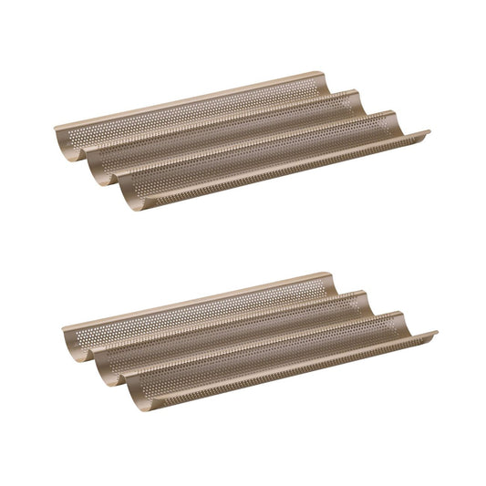 Lot de 2 moules à gâteaux 38,5/24,6/3 cm en acier Zenker Mojave Gold