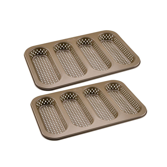 Lot de 2 moules à gâteaux 33,5/22/3 cm en acier Zenker Mojave Gold