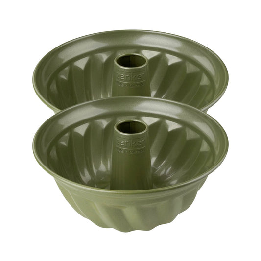 Lot de 2 moules à gâteaux 25/25 cm en acier avec cire de carnauba Zenker Green Vision