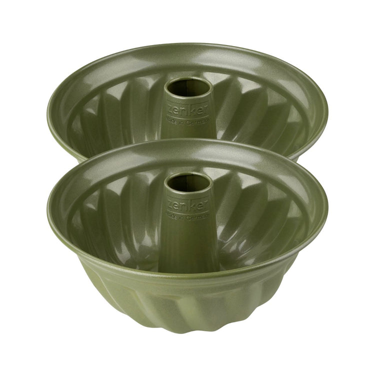 Lot de 2 moules à gâteaux 25/25 cm en acier avec cire de carnauba Zenker Green Vision