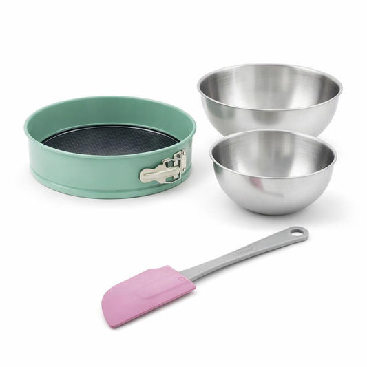 Set de 4 ustensiles de pâtisserie moule à gâteaux bol à mixer inox et spatule pâtisserie Divers Divers Zenker  Divers
