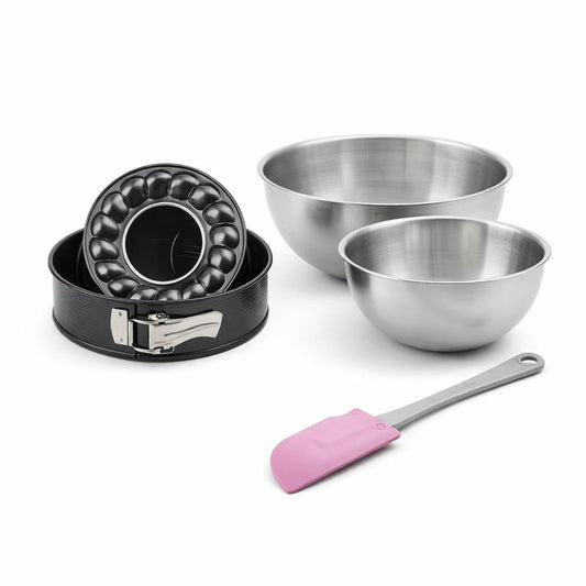 Set de 4 ustensiles de pâtisserie moule à manqué bols et spatule Black mettallic Black mettallic Zenker  Black mettallic