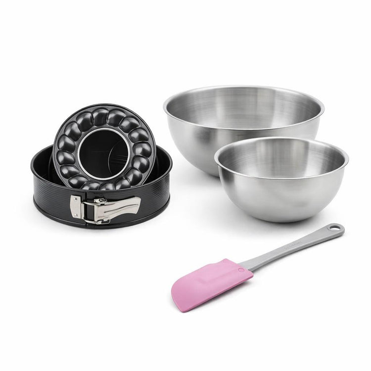 Set de 4 ustensiles de pâtisserie moule à manqué bols et spatule Black mettallic Black mettallic Zenker  Black mettallic