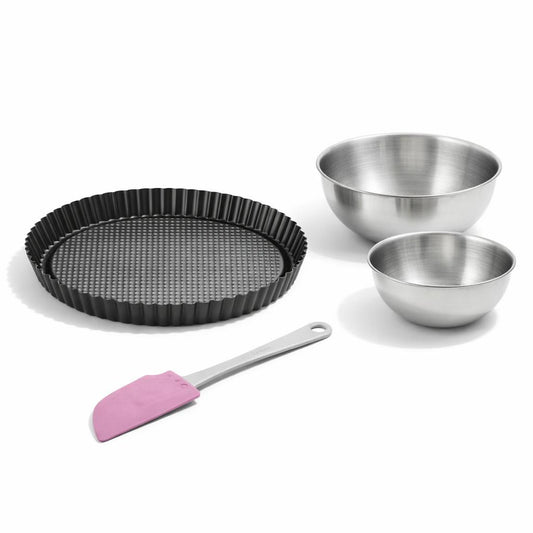 Set de 4 ustensiles de pâtisserie moule à gâteaux 2 bols et spatule pâtisserie Black metallic Black mettallic Zenker  Black mettallic