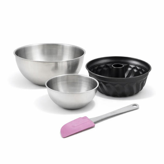 Set de 4 ustensiles de pâtisserie moule à gâteaux bols et spatule Black metallic Black mettallic Zenker  Black mettallic
