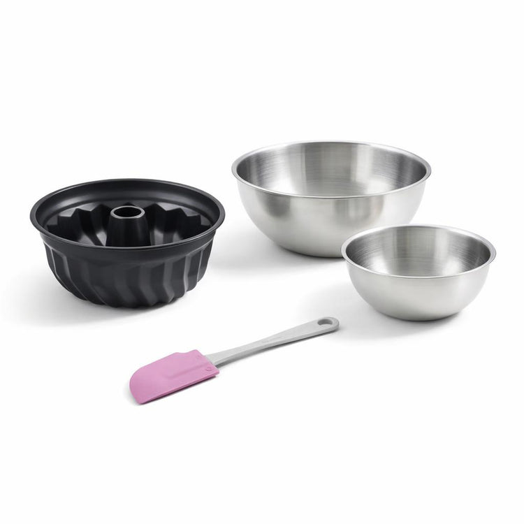 Set de 4 ustensiles de pâtisserie moule à gâteaux 2 bols et spatule Black mettallic Black mettallic Zenker  Black mettallic