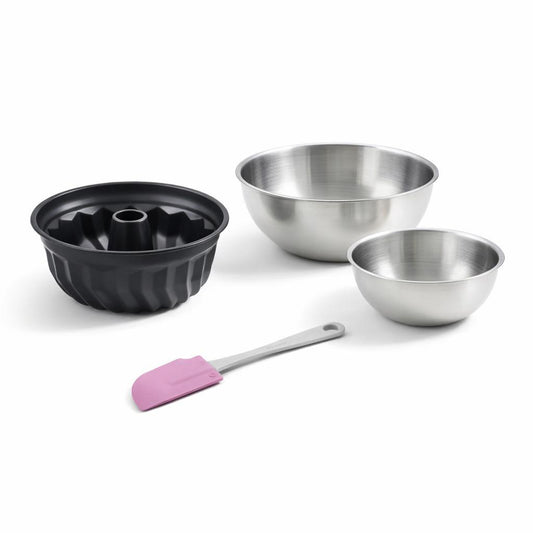Set de 4 ustensiles de pâtisserie moule à gâteaux 2 bols et spatule Black mettallic Black mettallic Zenker  Black mettallic