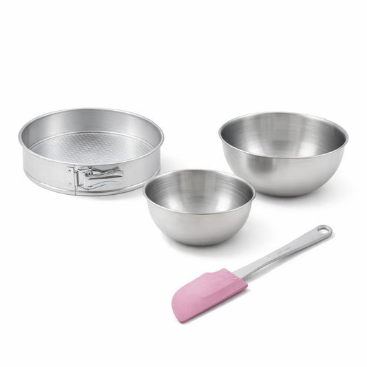 Set de 4 ustensiles de pâtisserie moule à gâteaux bol et spatule pâtisserie Zenker Silver