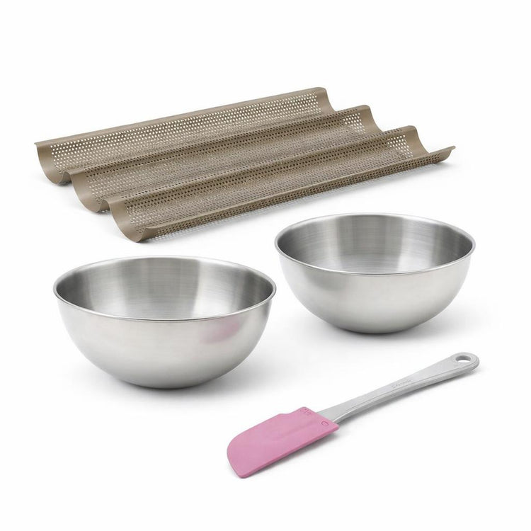 Set de 4 ustensiles de pâtisserie moule à gâteaux bols et spatule Zenker Mojave Gold