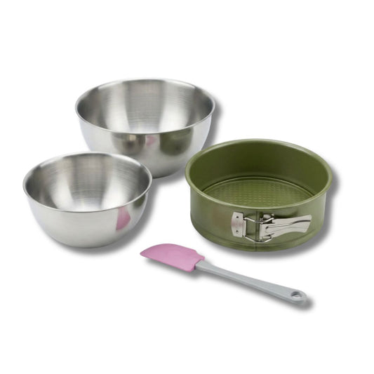 Set de 4 ustensiles de pâtisserie moule à manqué 2 bols et spatule Zenker Green Vision