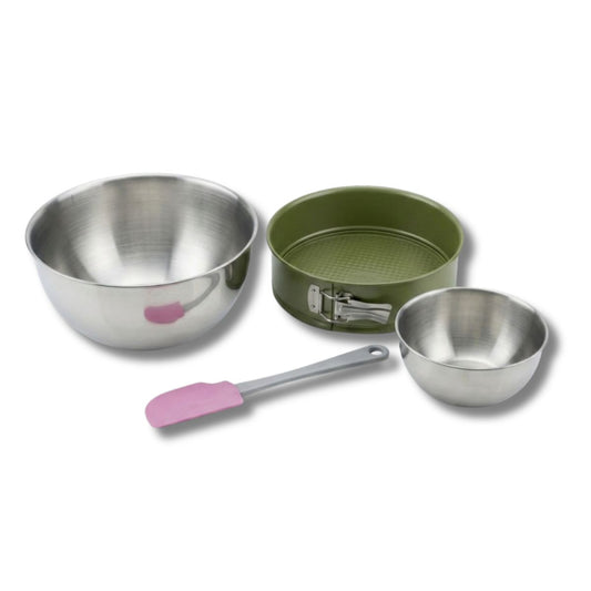Set de 4 ustensiles de pâtisserie moule à manqué 2 bols et spatule Zenker Green Vision