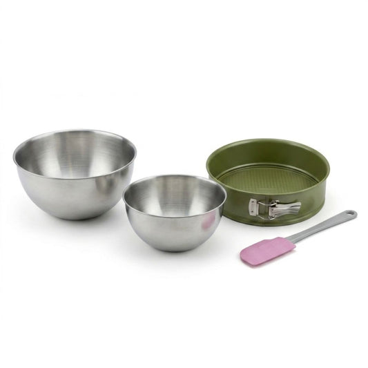 Set pâtisserie avec moule à manqué à charnière 26 cm, 2 bols à mixer et spatule Zenker