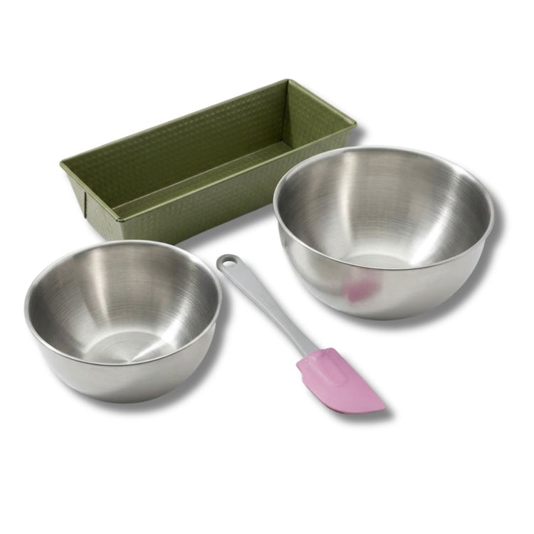 Set de 4 ustensiles de pâtisserie moule à gâteau 2 bols et spatule Zenker Green Vision