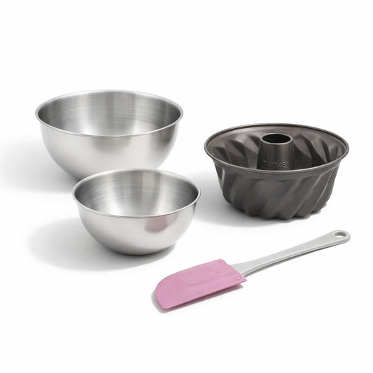 Set de 4 ustensiles de pâtisserie moule à gâteaux bols et spatule Spécial mini Spécial mini Zenker  Spécial mini