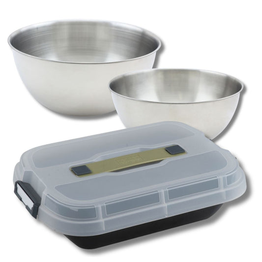 Set de 4 ustensiles de pâtisserie moule à gâteaux 2 bols et spatule de cuisine Zenker Bake Click and Go