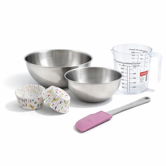 Set de 54 ustensiles de pâtisserie moules à muffins bols à mixer spatule et verre doseur Zenker Haribo