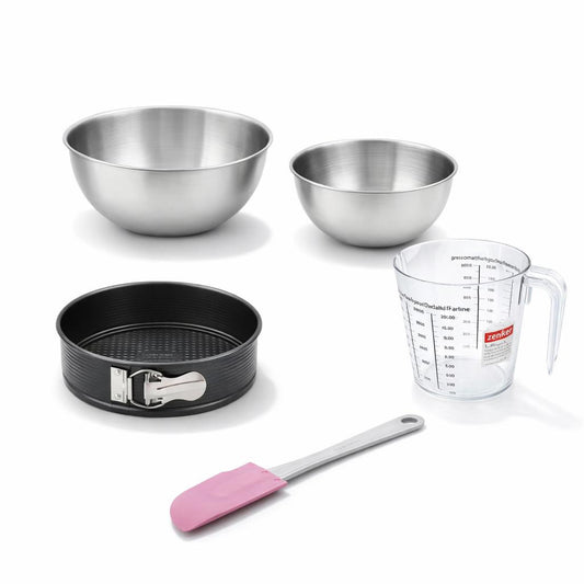 Set de 5 ustensiles de pâtisserie moule à manqué bol spatule et verre doseur Black metallic Black mettallic Zenker  Black mettallic