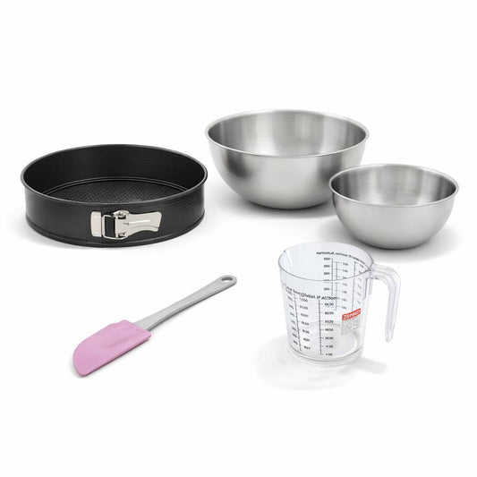 Set de 5 ustensiles de pâtisserie moule à manqué bol à mixer spatule et verre doseur Black metallic Black mettallic Zenker  Black mettallic