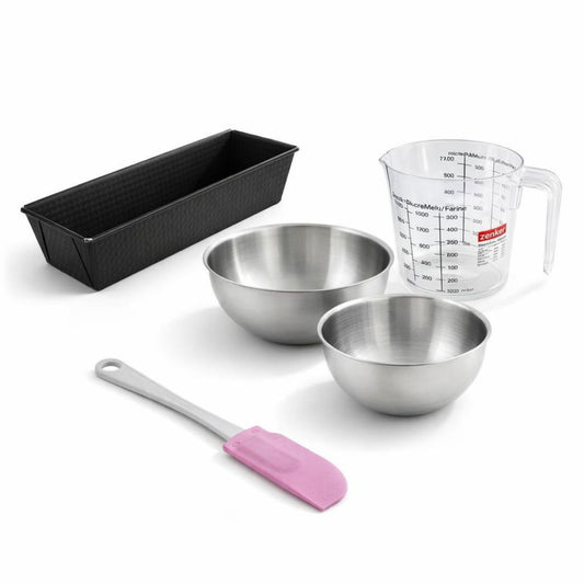 Set de 5 ustensiles de pâtisserie moule à gâteaux bols à mixer spatule en silicone et verre mesureur Black metallic Black mettallic Zenker  Black mettallic