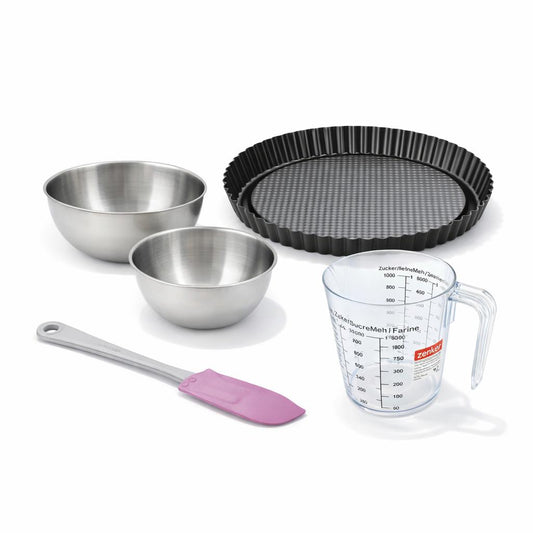 Set de 5 ustensiles de pâtisserie moule à gâteaux 2 bols spatule et verre mesureur Black metallic Black mettallic Zenker  Black mettallic