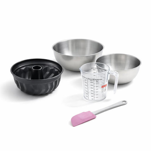 Set de 5 ustensiles de pâtisserie moule à gâteaux 2 bols spatule pâtisserie et verre doseur Black metallic Black mettallic Zenker  Black mettallic