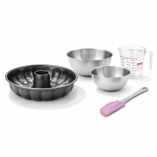 Set de 5 ustensiles de pâtisserie moule à gâteaux bol spatule pâtisserie et verre doseur Black metallic Black mettallic Zenker  Black mettallic