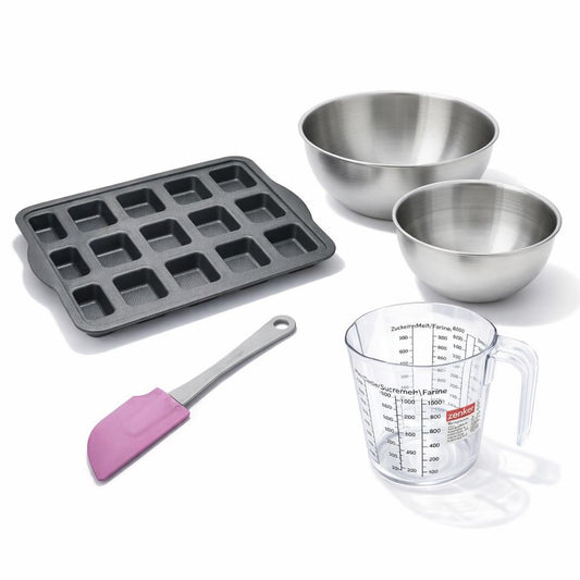 Set de 5 ustensiles de pâtisserie moule à gâteaux bols spatule et verre doseur Silicone fibre de verre Silicone fibre de verre Zenker  Silicone fibre de verre
