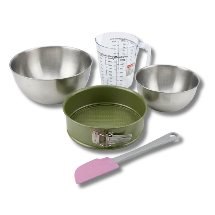 Set de 5 ustensiles de pâtisserie moule à manqué bol spatule pâtisserie et verre doseur Zenker Green Vision