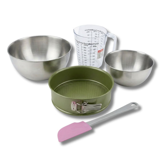 Set de 5 ustensiles de pâtisserie moule à manqué bol spatule pâtisserie et verre doseur Zenker Green Vision