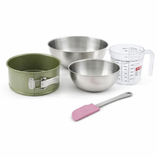 Set de 5 ustensiles de pâtisserie moule à gâteaux bols spatule et verre doseur Zenker Green Vision