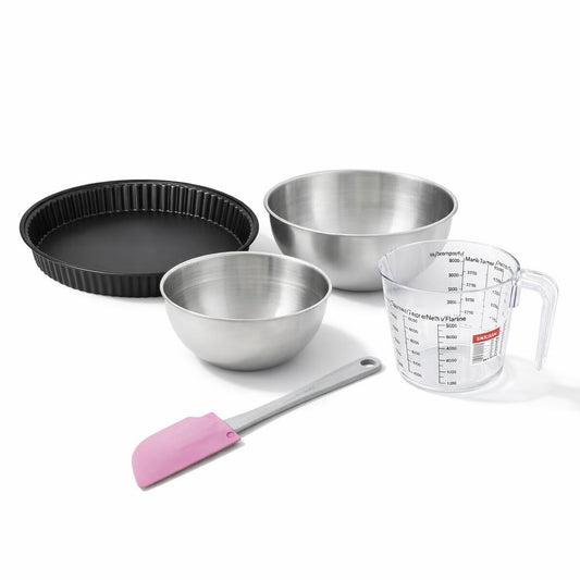 Set de 5 ustensiles de pâtisserie moule à gâteaux 2 bols spatule pâtisserie et verre doseur Spécial crountries Spécial crountries Zenker  Spécial crountries