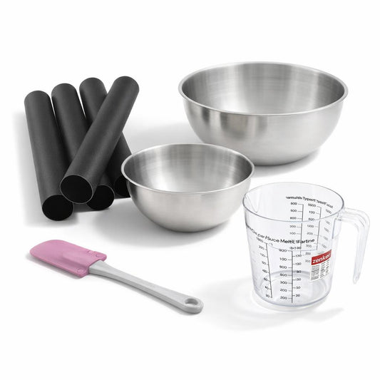 Set de 8 ustensiles de pâtisserie avec 4 moules à gâteaux 2 bols 1 spatule pâtisserie et 1 verre doseur Zenker Smart Pastry