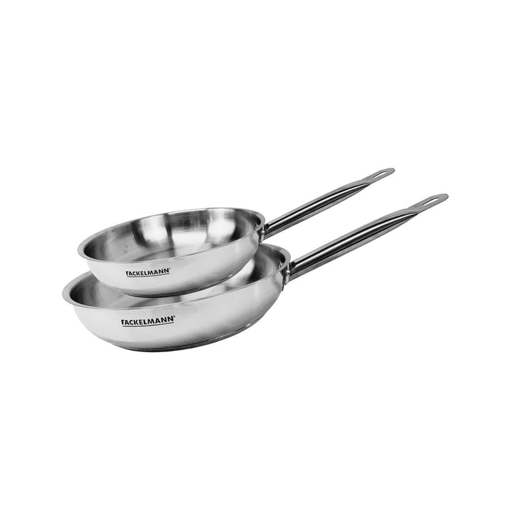 Set de 2 poêles 24 et 28 cm en inox Fackelmann Eterna