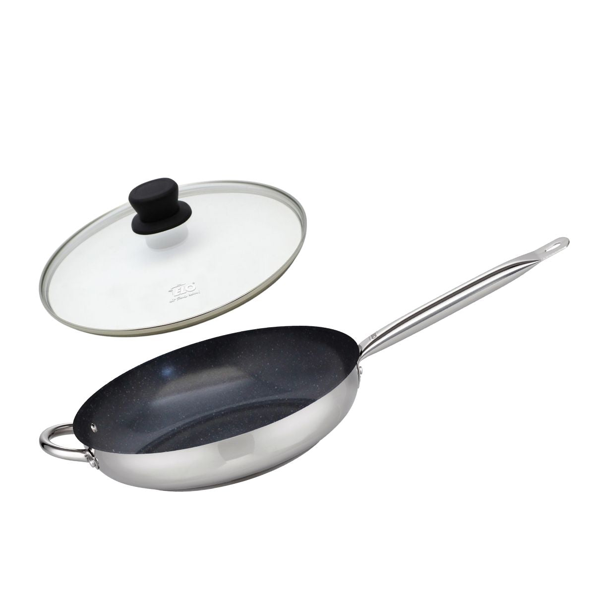 Set Poêle de cuisson avec revêtement céramique sans PFAS et couvercle de cuisson en verre 32 cm Profi Therm Platinum Elo