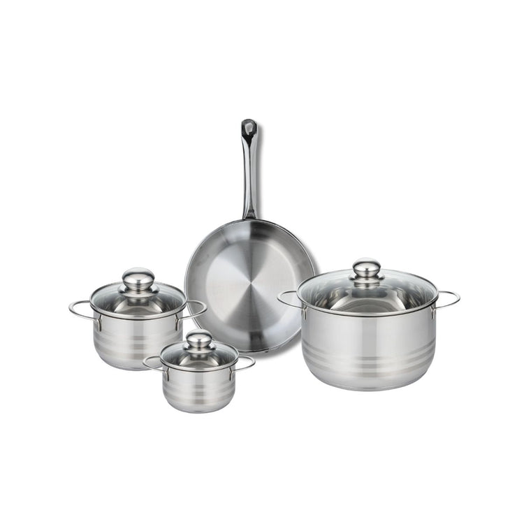 Ensemble de 1 Poêle de cuisson 24 cm et 3 faitouts 12, 14 et 20 cm Elo Profi Brillant