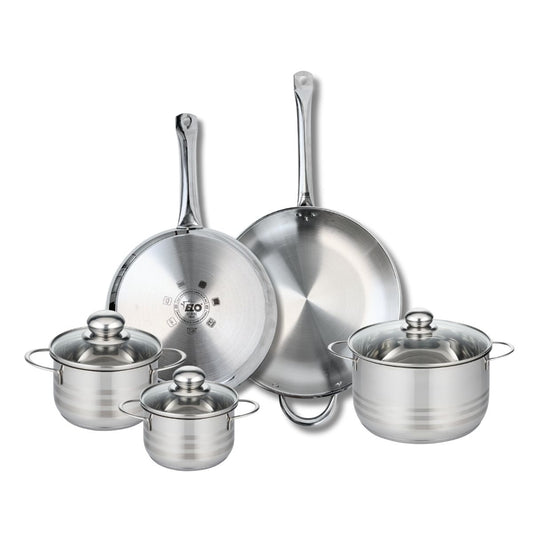 Ensemble de 2 Poêles de cuisson 28 et 32 cm et 3 faitouts 14, 16 et 20 cm Elo Profi Brillant